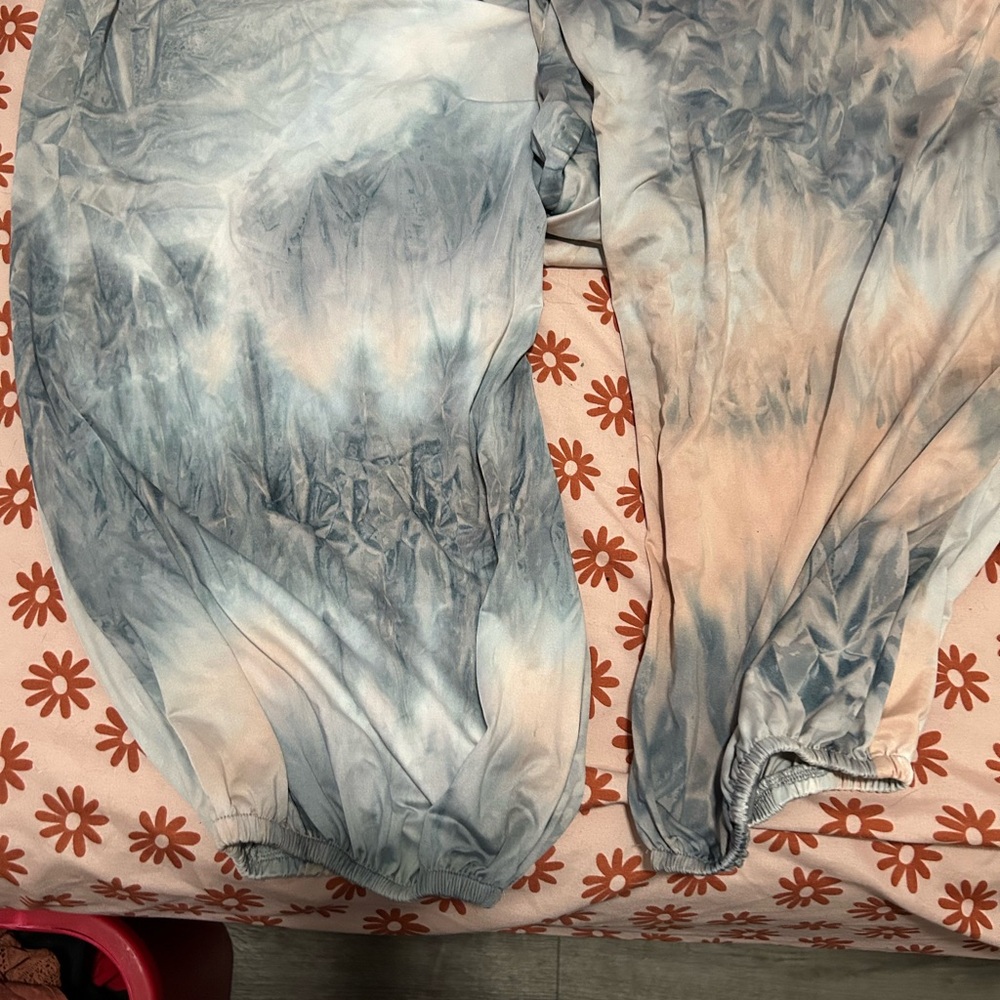 Blue and Cream Tie-Dye Jumpsuit - Picture 5 of 11